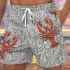 Men HLJ Shorts | Men'S Sea Life Lobster Drawstring Board Shorts Grey