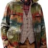 Men DJ Print Jacket | Retro Colorful Art Print Corduroy Pocket Lapel Jacket Photo Color