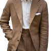 Men DJ Jacket | Vintage Single-Breasted Three-Pocket Casual Blazer Khaki