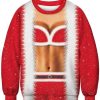 Men DJ Ugly Sweater | Creative And Funny Christmas Crewneck Sweatshirts Red