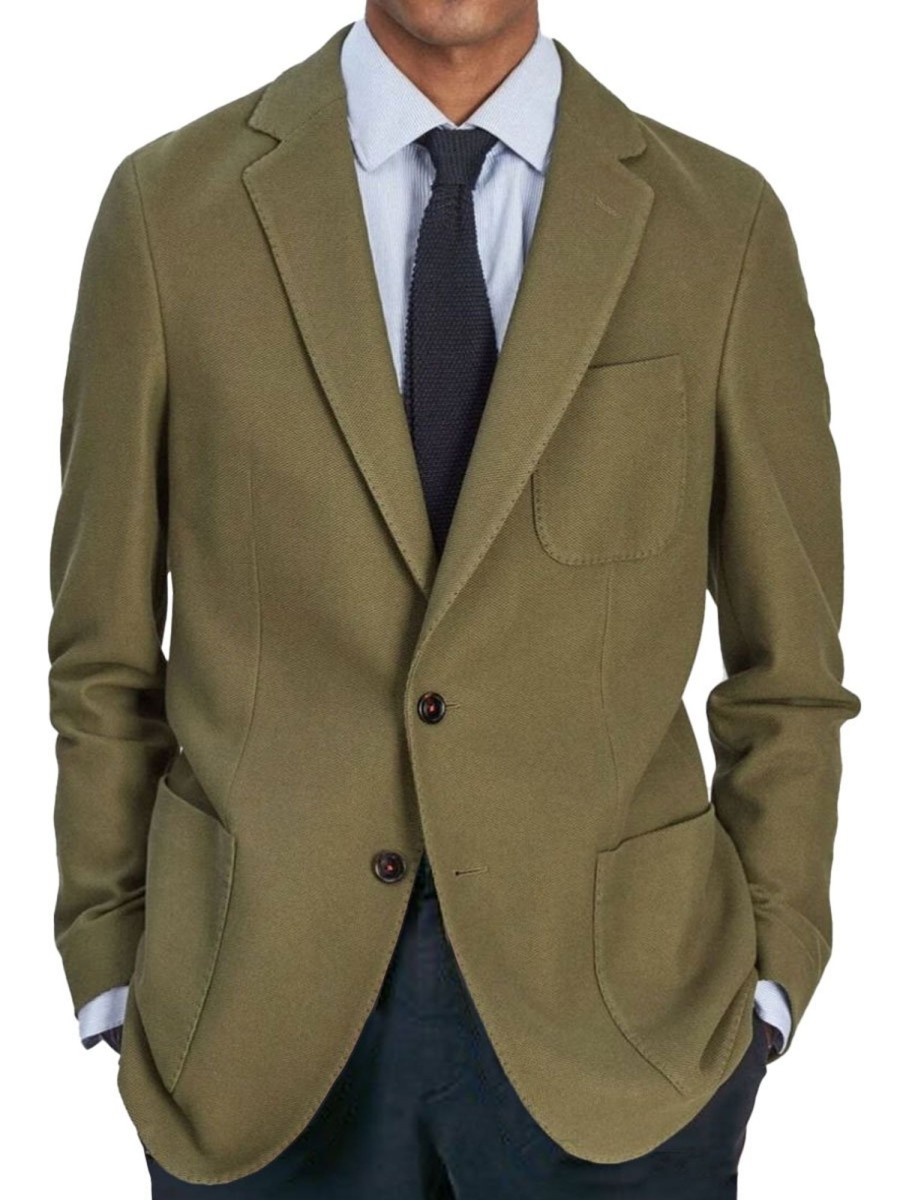 Men BXL Jacket | Men'S Solid Color Multi-Pocket Casual Jacket Olive Green