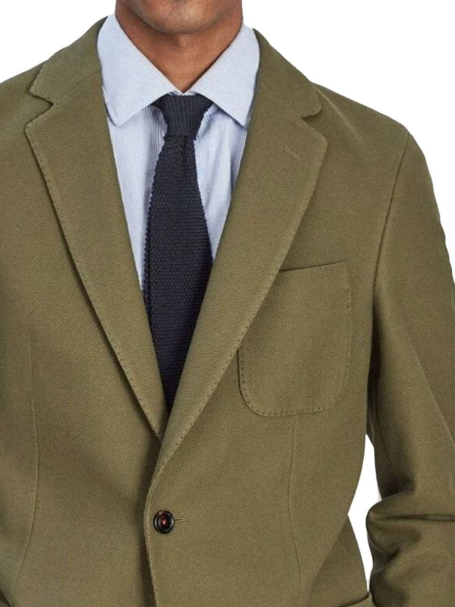 Men BXL Jacket | Men'S Solid Color Multi-Pocket Casual Jacket Olive Green