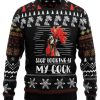 Men DJ Ugly Sweater | Stop Looking At My Cock Print Crewneck Sweatshirt Black