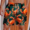 Men DJ Bottoms | Sea Crab Printing Shorts Photo Color