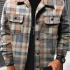 Men DJ Jacket | Vintage Check Print Two-Pocket Track Jacket Khaki