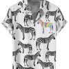 Men HLJ Shirts | Be Yourself Rainbow Zebra Short Sleeve Shirt White