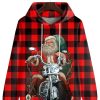 Men GYJ T-Shirts | Men'S Santa Check Print Pocket Hoodie Red