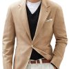 Men BXL Jacket | Men'S Solid Color Woolen Multi-Pocket Casual Blazer Khaki