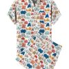 Men DJ Set | Men'S Colorful Chest Print Short Sleeve Set Photo Color