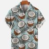 Men findercube Shirts | Men'S Hawaiian Coconut Print Short Sleeve Shirt Photo Color