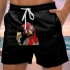 Men GYJ Shorts | Men'S Cocktail Rooster Print Lounge Shorts Black