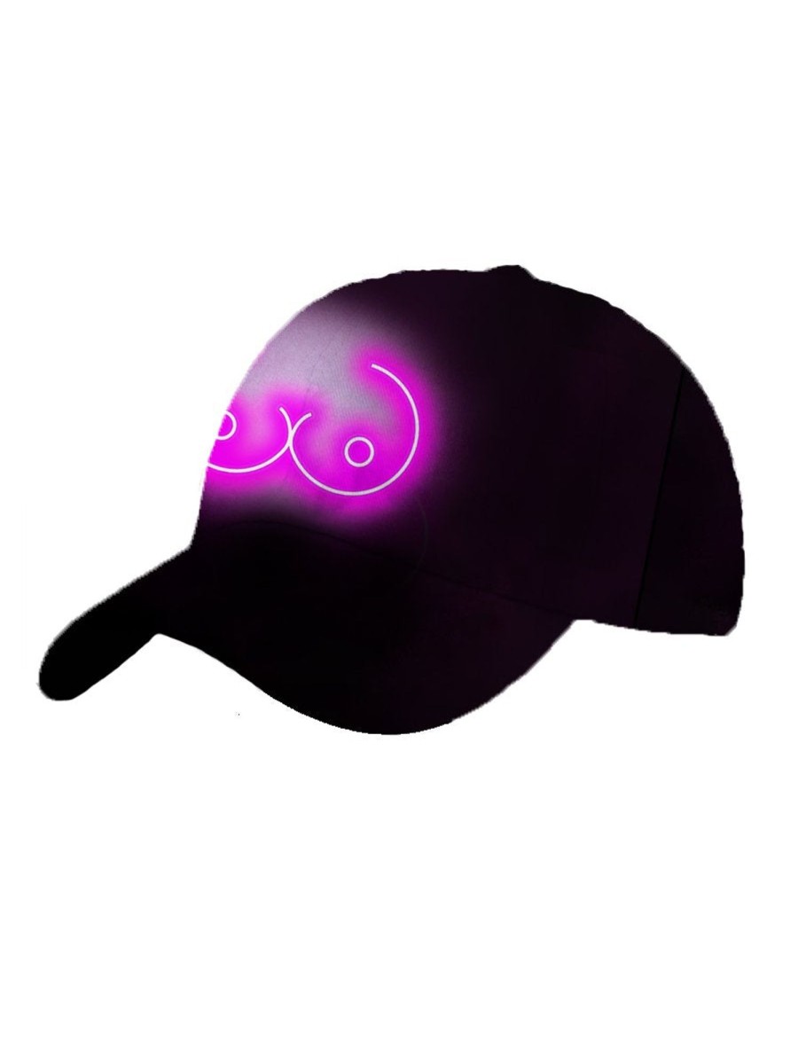 Accessories&Shoes DJ | Fun Neon Boobs Print Cap Purple