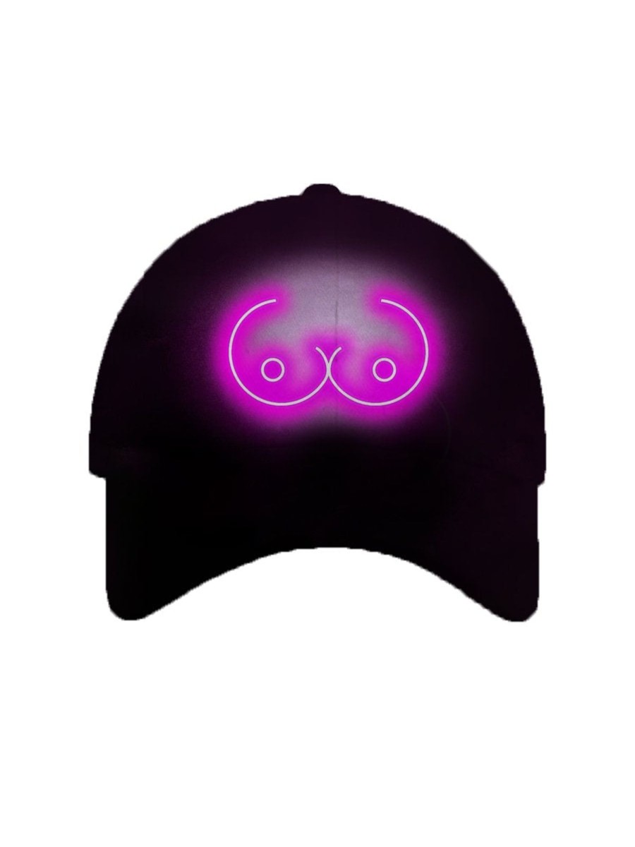 Accessories&Shoes DJ | Fun Neon Boobs Print Cap Purple