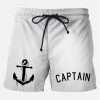 Men HLJ Shorts | Retro Nautical Breathable Comfort Beach Shorts White