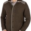 Men BXL Cardigan | Retro Contrast Patchwork Casual Knitted Hooded Cardigan Coffee Color