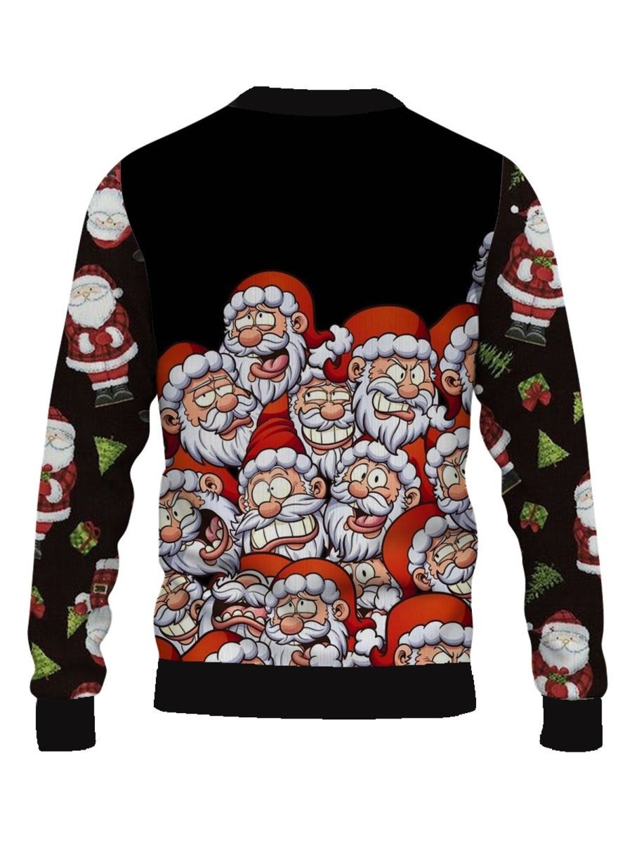 Men BXL Ugly Sweater | Men'S Casual Santa And Belle Crew Neck Sweatshirt Photo Color