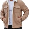 Men BXL Jacket | Men'S Colorblock Polar Fleece Casual Jacket Khaki