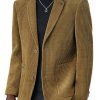 Men BXL Jacket | Men'S Vintage Solid Color Corduroy Casual Blazer Yellow