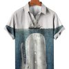 Men HLJ Shirts | Men'S Beluga Casual Resort Short Sleeve Shirt Grey Blue