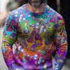 Men BXL Print Sweater | Rainbow Dick Lgbt Print Knit Pullover Sweater Photo Color