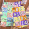 Men DJ Shorts | Rainbow Colorblock And Cocks Print Pocket Tie Shorts Photo Color