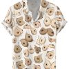 Men DJ Shirts | Fun Boobs Print Casual Short Sleeve Shirt Khaki