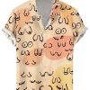 Men DJ Shirts | Vintage Boobs Colorblock Print Short Sleeve Shirt