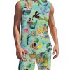 Men DJ Set | Marine Mermen Lgbt Print Tank Top And Shorts Two-Piece Set Green