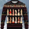 Men DJ Ugly Sweater | Fun Cocks Print Casual Crew Neck Sweatshirt Photo Color