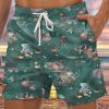 Men DJ Shorts | Retro Sea Life Print Pocket Lace Up Lounge Shorts