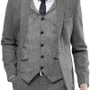 Men DJ Print Jacket | Retro 3-Pocket Single-Breasted Casual Blazer Gray