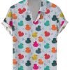 Men DJ Shirts | Colorful Cute Duck Print Short Sleeve Shirt Photo Color