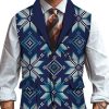 Men QMY Vest | Vintage Snowflake Knit Texture Print Vest Photo Color