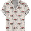 Men DJ Shirts | Pride Month Love Is Love Printed Casual Short Sleeve Shirt Khaki