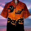 Men HLJ Shirts | Halloween Dark Print Casual Short Sleeve Shirt Black