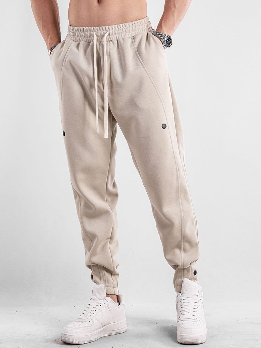 Men BXL Bottoms | Men'S Loose Casual Solid Color Sports Elastic Waist Pants