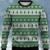 Men GYJ Ugly Sweater | Snowflake Christmas Tree Check Print Crew Neck Sweatshirt Green