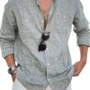 Men DJ Casual Long Sleeve Shirts | Lapel Multi-Pocket Casual Long-Sleeved Shirt Gray