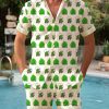 Men BXL Set | Fun St. Patrick'S Day Shamrock Print Casual Short Sleeve Shirt Set Green