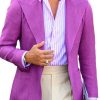 Men DJ Jacket | Elegant Lapel Three-Pocket Casual Blazer Purple