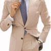 Men DJ Jacket | Lapel Single Breasted Casual 3 Pocket Blzaer Khaki