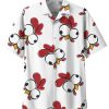 Men DJ Shirts | Chicken Head Print Rest Hawaiian Short Sleeve Shirt White