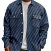 Men DJ Print Jacket | Vintage Twill Print Double Pocket Shirt Jacket Navy