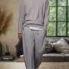 Men BXL Set | Men'S Casual Loose Pullover Elastic Waist Pants Knitted Suit Gray