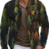 Men DJ Jacket | Vintage Forest Print Pocket Single Breasted Lapel Jacket Photo Color