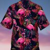 Men HLJ Shirts | Men'S Botanical Flamingo Print Casual Short Sleeve Hawaiian Shirt Photo Color