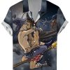 Men DJ Shirts | Feitian Sexy Kissing Wizard Print Casual Short-Sleeved Shirt Photo Color