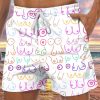 Men DJ Shorts | Colorful Cartoon Breast Print Double Pocket Tie Shorts Photo Color