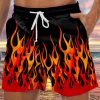 Men HLJ Shorts | Flame Drawstring Board Shorts Black