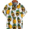 Men HLJ Shirts | Men'S Hawaiian Fun Pineapple Short Sleeve Shirt Photo Color